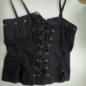 Tripp NYC XP lace and zip up bodice top